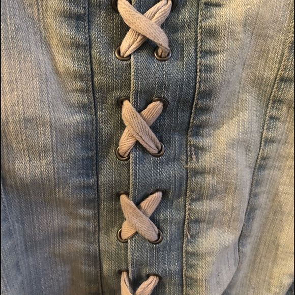 Denim front zipper tank top - Picture 5 of 7